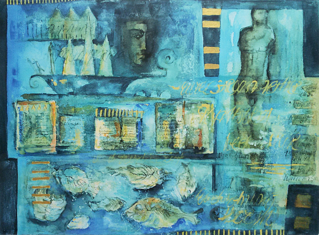 Anne Rensen: Neptunus' nachtmerrie - zeefdruk (ingelijst, groot) kopen? Bied vanaf 1!