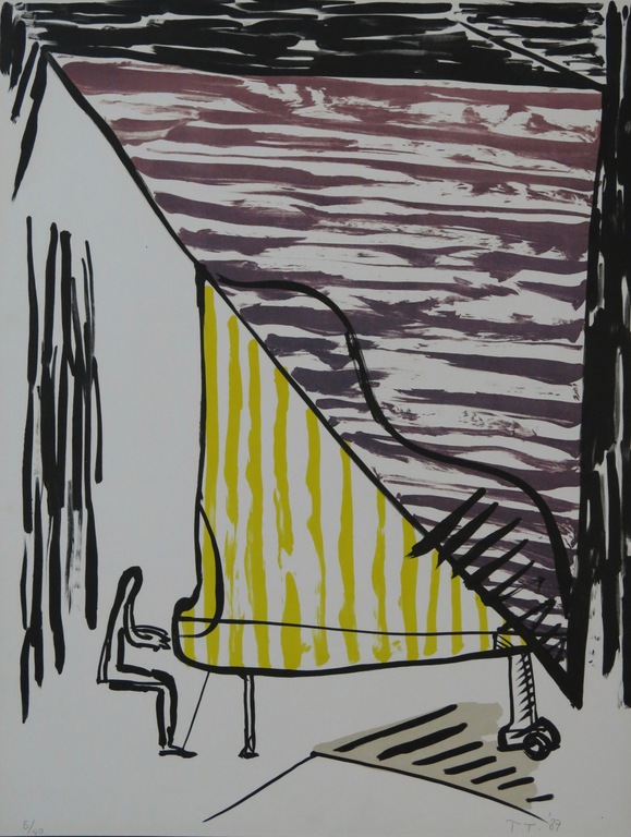 Toon Teeken: Zeefdruk, Pianist kopen? Bied vanaf 35!