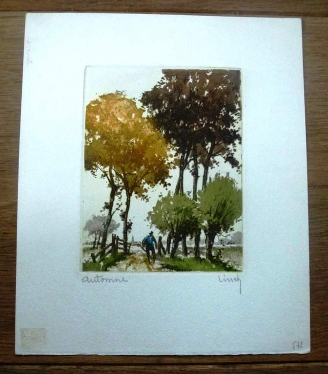 Roger Hebbelinck, Aquatint: Automne, handgesigneerd kopen? Bied vanaf 25!