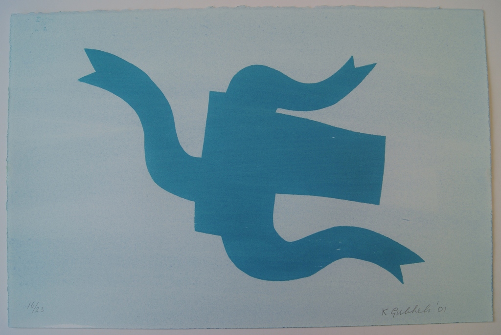 Klaas Gubbels houtdruk met aquarel uit 2001 oplage 23 ex. kopen? Bied vanaf 320!