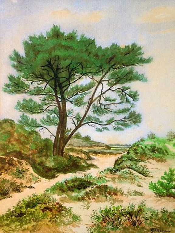 Grietje Nagel-Medema, aquarel, Drents heidelandschap kopen? Bied vanaf 10!