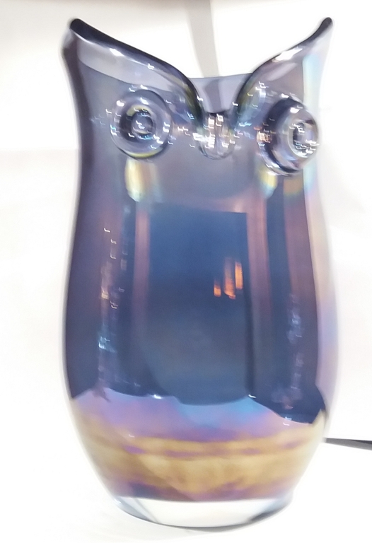 grote  paarse uilenvaas  met parelmoer  kopen? Bied vanaf 45!