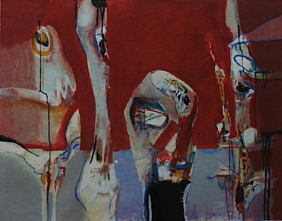 Kantcho Kanev - zeefdruk: red - gesigneerd - ingelijst verkocht voor € 60!