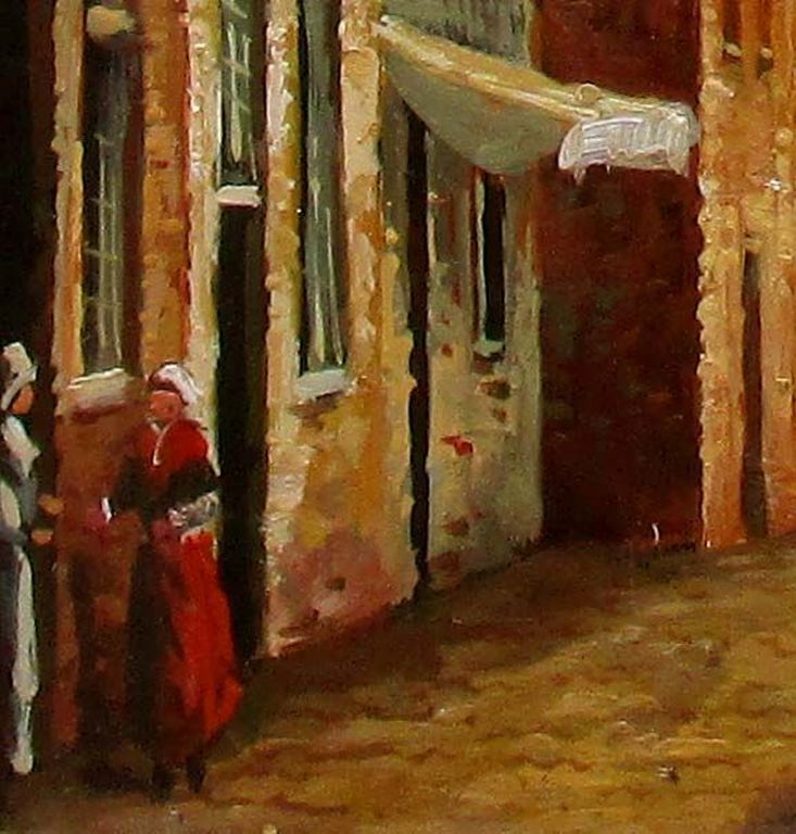 Kunstenaar onbekend: Olieverfschilderij, Stadsgezicht kopen? Bied vanaf 15!