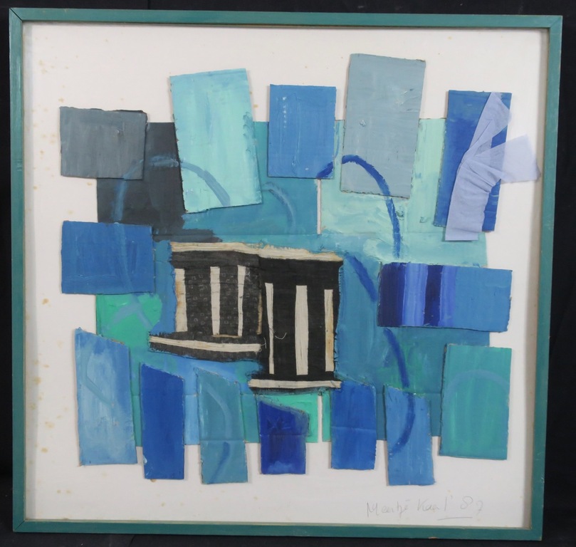 Meertje Kaal: Olieverf op collage van karton, Z.T. - Ingelijst kopen? Bied vanaf 1!