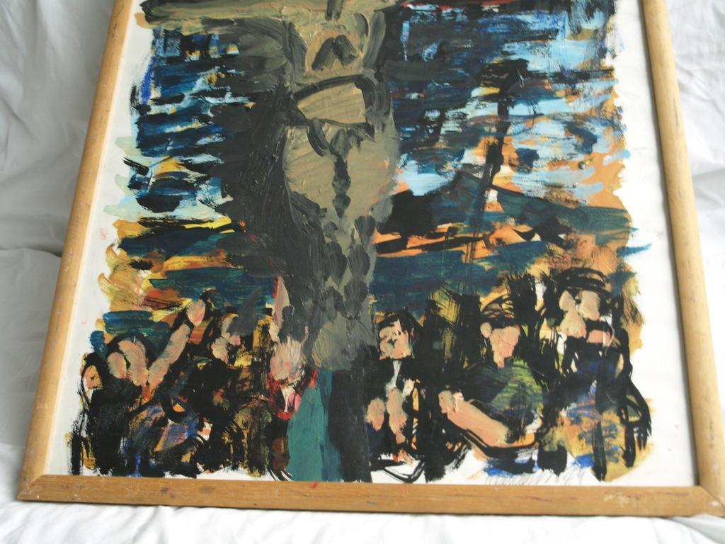 Peter Klashorst : Acrylverf op papier – Golgotha - ingelijst - 1994 kopen? Bied vanaf 1!