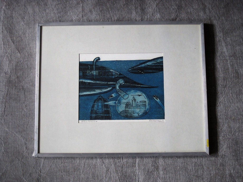 Fascinerend werk Rob Clous (1940-) Bep.Oplage 10/10 KleurEts  "nieuw Atlantis"  kopen? Bied vanaf 1!