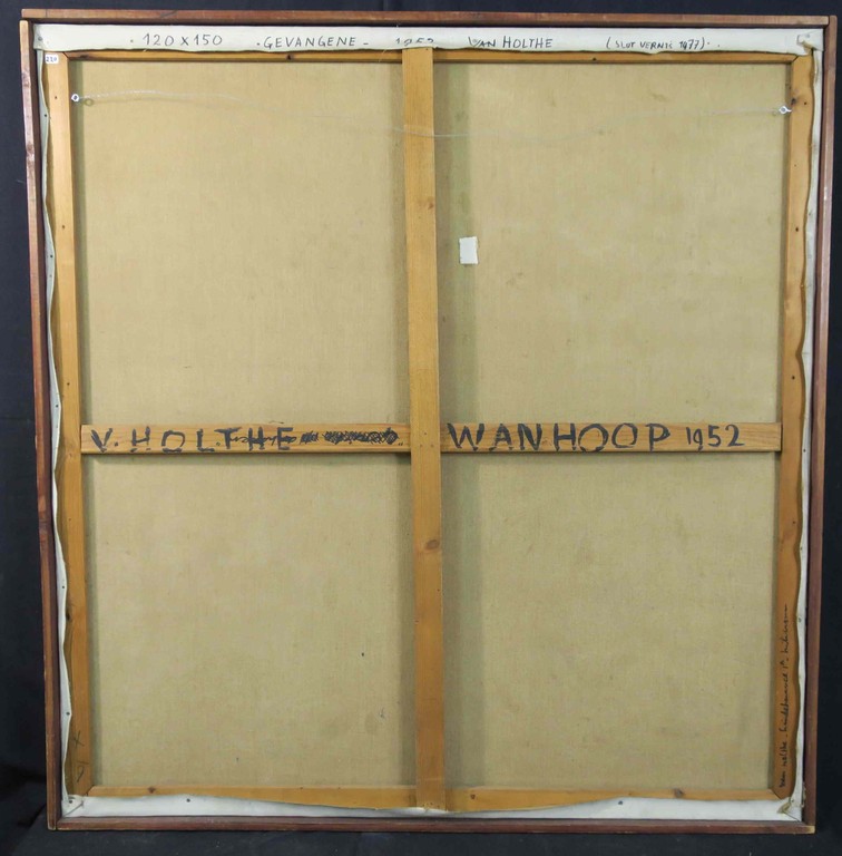 Jan van Holthe: Olieverf op doek, Gevangene / Wanhoop - Ingelijst (Groot!) kopen? Bied vanaf 200!