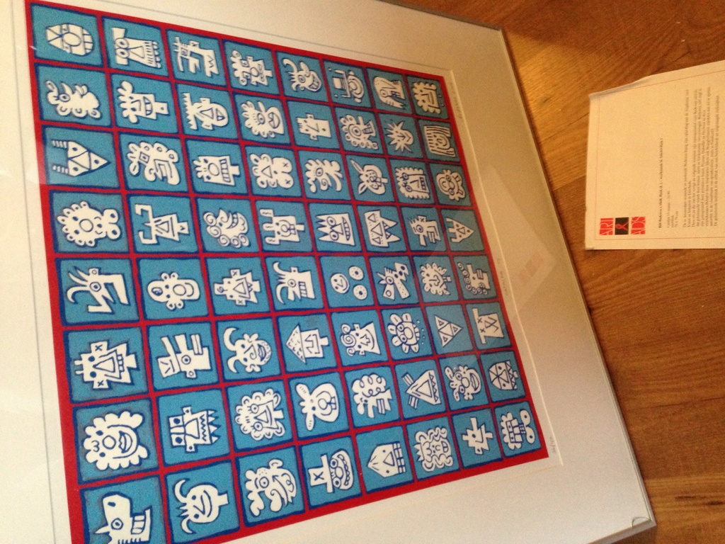 Litho Bill Bodewes stripfiguren blauw  verkocht voor € 35!