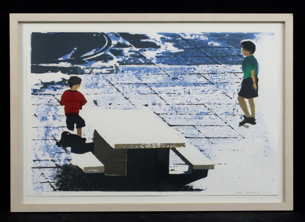 Koen Vermeule: Litho, Zonder titel - Ingelijst verkocht voor € 80!