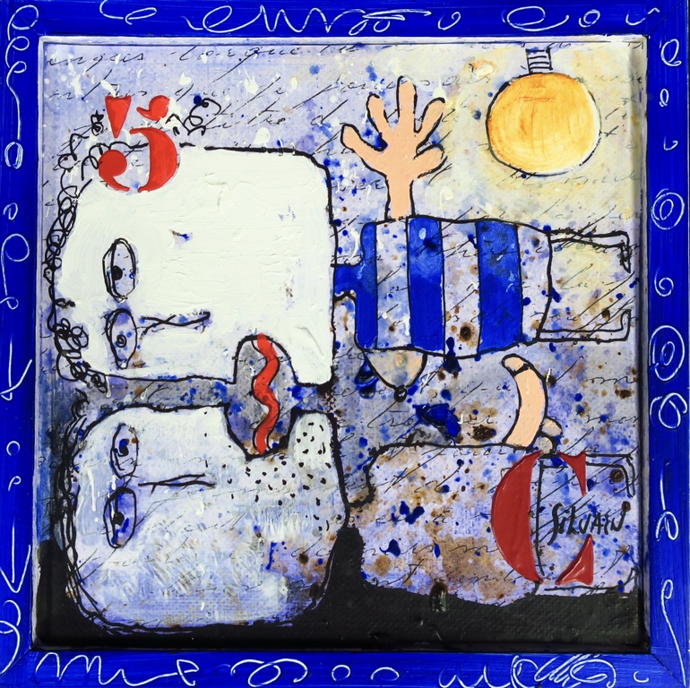 Christian Silvain: Gemengde techniek op doek, 5 C kopen? Bied vanaf 100!