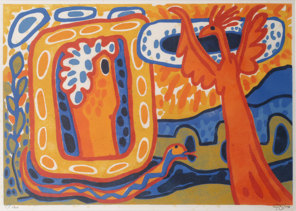 Cees Vis: Lino, De slang - Ingelijst kopen? Bied vanaf 1!