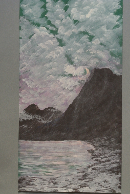 TOM ANEMA. Mooie Gouache. FJORD BIJ NACHT. kopen? Bied vanaf 12!