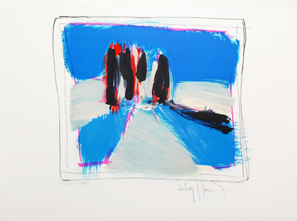 Victor Hasch , Le Pins , kleurlitho , handgesigneerd verkocht voor € 41!