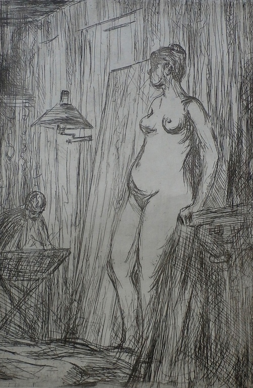 Martin van Waning - ets: naakt kopen? Bied vanaf 65!