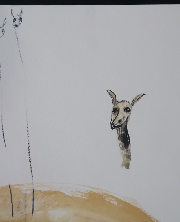 Hans Kuijs: Aquarel en pen op papier, Z.T. kopen? Bied vanaf 1!