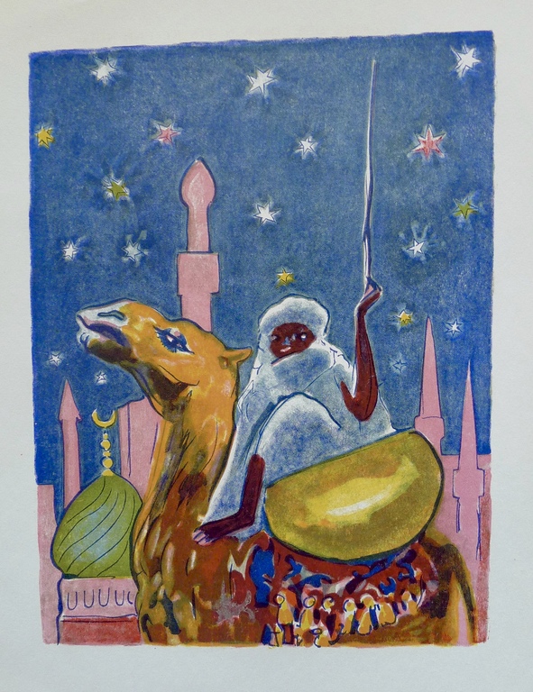 Kees van Dongen,houtgravure,'Canne -à-sucre et Aboul-Hassan', 1955,1001 nacht kopen? Bied vanaf 10!