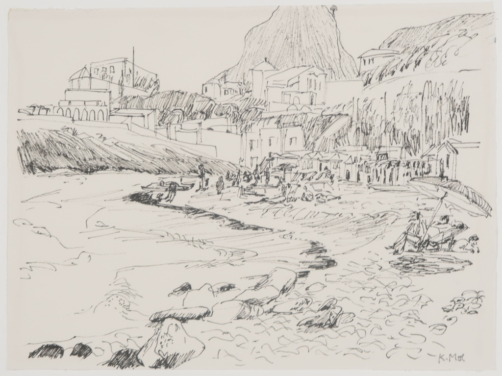 Kees Mol: Pentekening, Dorp in berglandschap kopen? Bied vanaf 1!