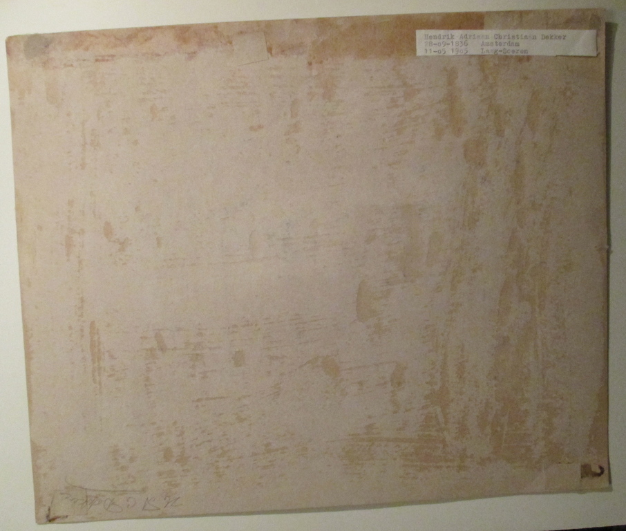 H.A.C Dekker, tekening gesigneerd, lezende vrouw in tuin kopen? Bied vanaf 70!