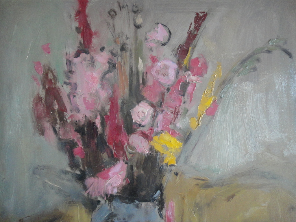 Jacobus Bijtel, olieverf, expressionistisch bloemstilleven met gladiolen kopen? Bied vanaf 350!