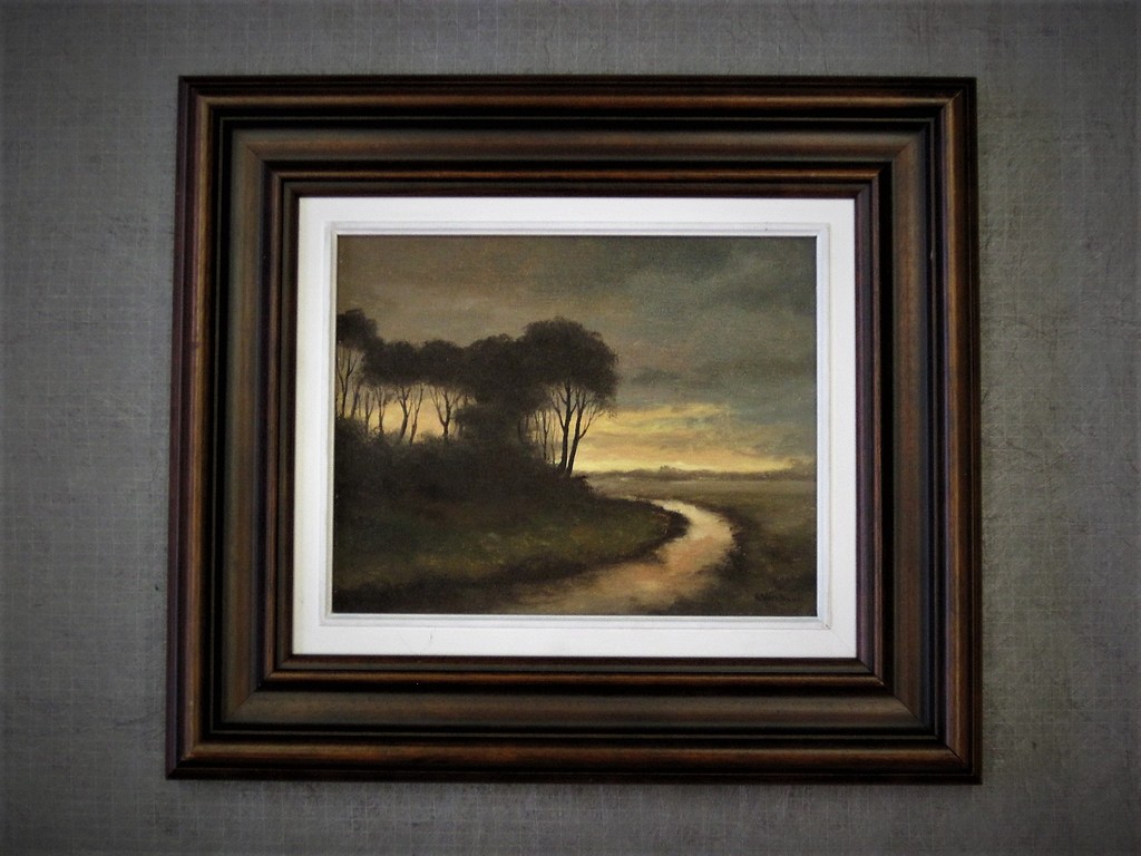 Sfeervol impressionistisch 1950 olieverf "schemer Veluwe" gesignd C. Verschuur  kopen? Bied vanaf 1!