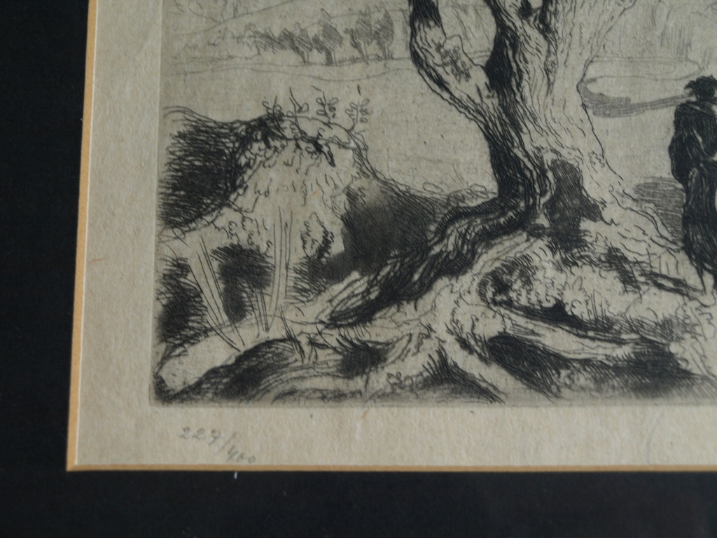 Adolf Jelinek Alex : Ets – De reiziger – gesigneerd & ingelijst – ca 1930 kopen? Bied vanaf 1!