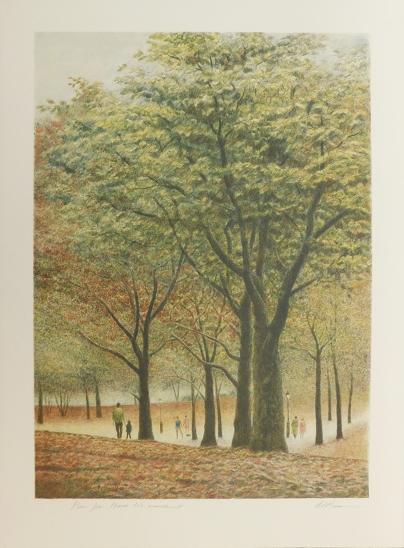 Harold Altman - kleurenlitho - Spring in the Park verkocht voor € 45!