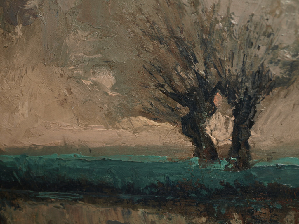 Felix Koch : Olieverf op paneel – Knotwilgen aan het water – gesigneerd –ca 1900 kopen? Bied vanaf 1!