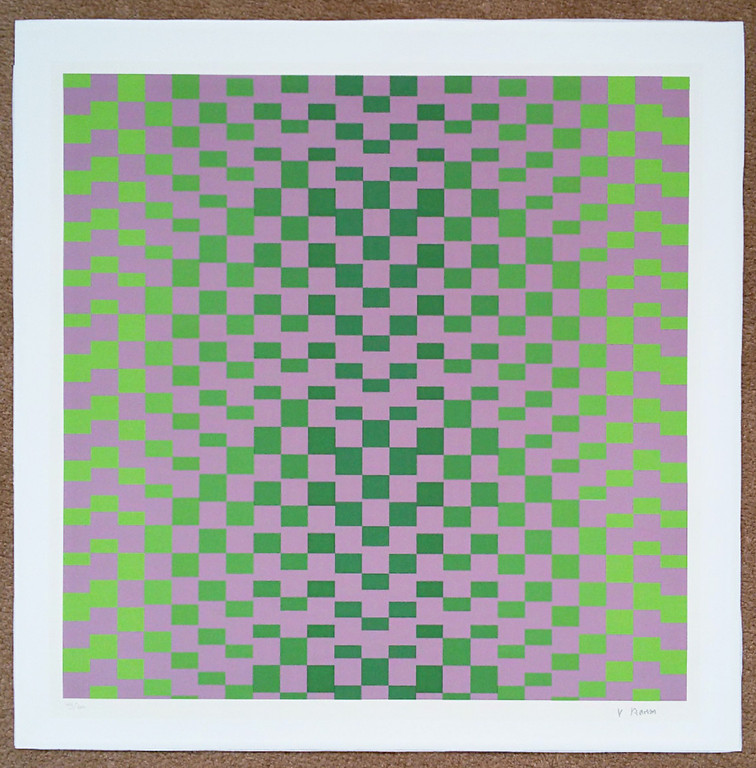 Eddy van Aarem - Geometrisch abstracte compositie, zeefdruk kopen? Bied vanaf 60!