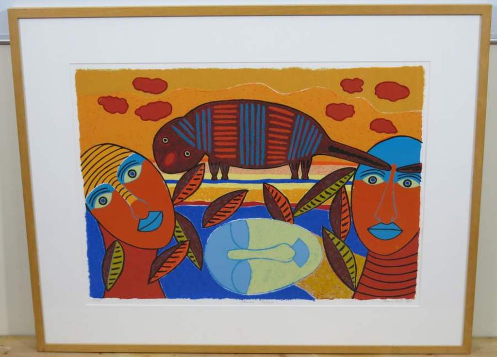 Ans van Dijk: Zeefdruk, Mbanza Ngungu - Ingelijst (groot) kopen? Bied vanaf 20!