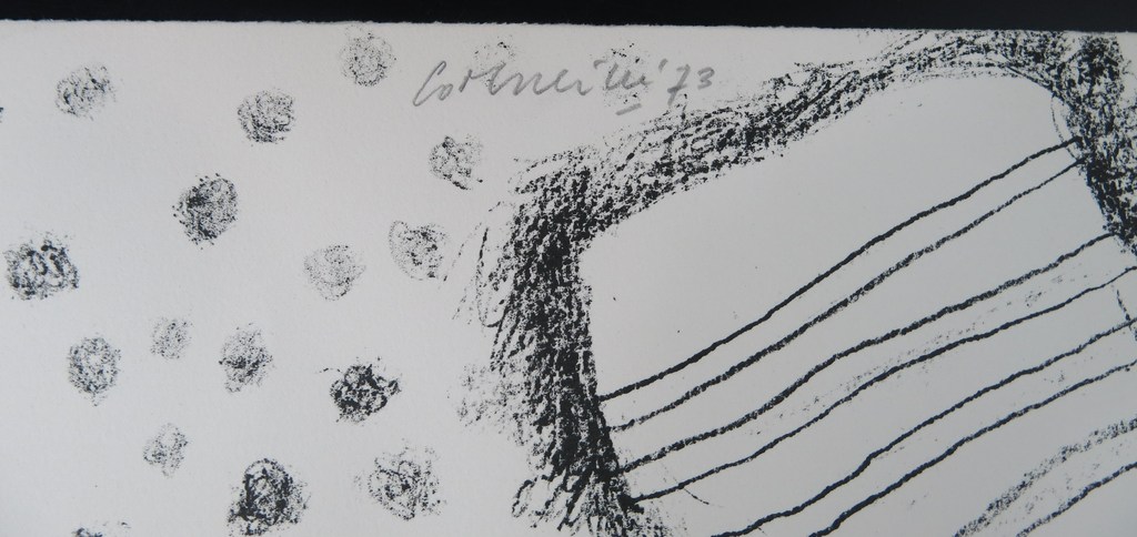 Corneille: Litho, Herbes z.t. (Vogel zwart-wit) kopen? Bied vanaf 100!