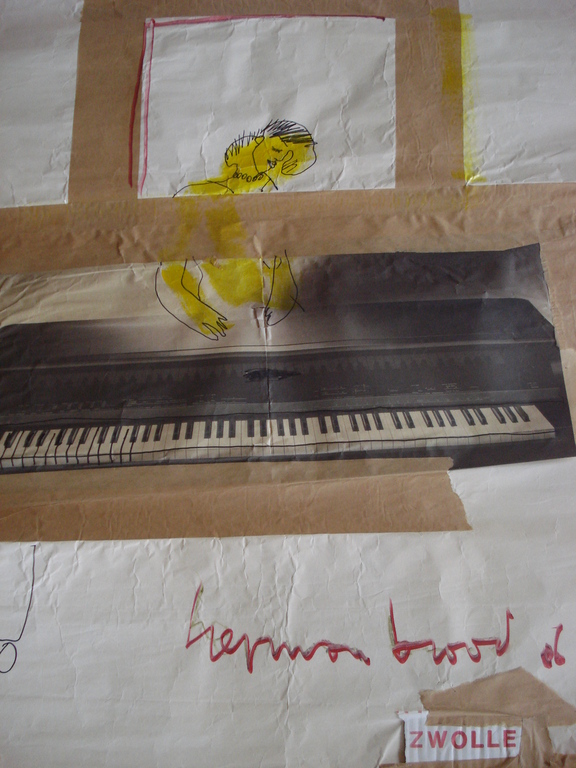 Herman Brood: Zeer grote originele handgesigneerde collage, 1986, kopen? Bied vanaf 299!