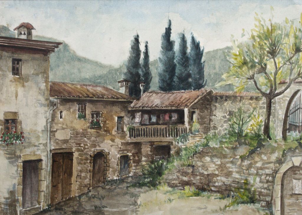 "Zuidfranse Court (Binnenhof) met Cypressen" kopen? Bied vanaf 1!