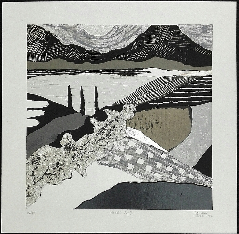 Ronald Boonacker, zeefdruk op papier, Titel" Night sky II verkocht voor € 75!