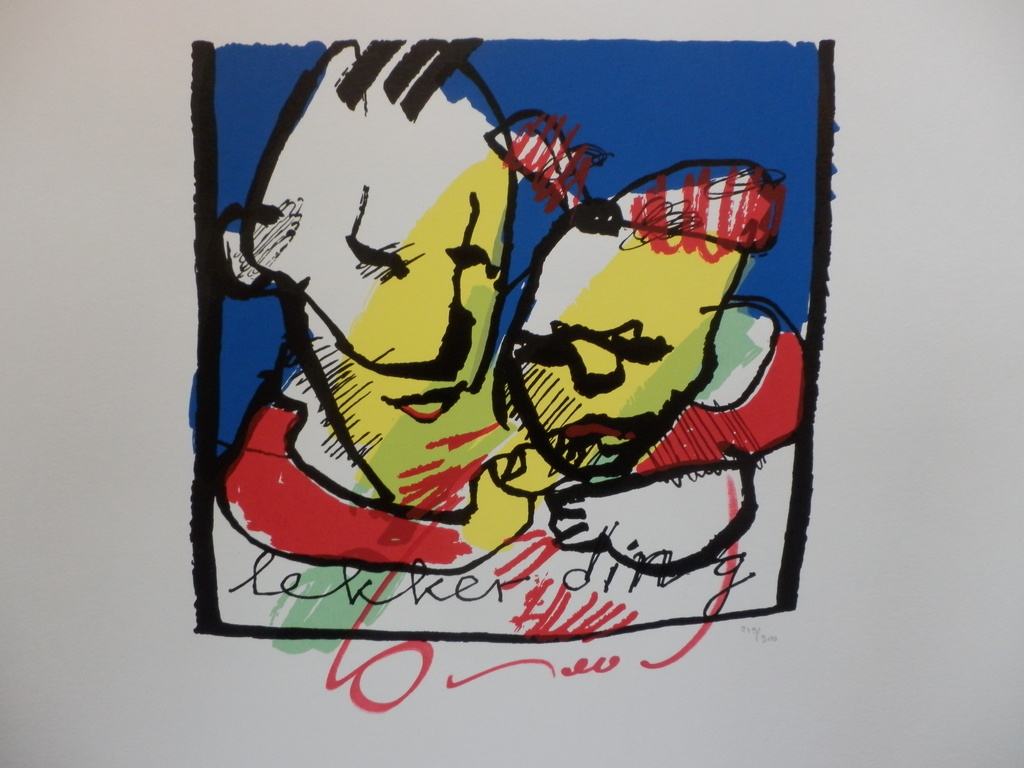 HERMAN BROOD, Gelimiteerde en HANDGESIGNEERDE Zeefdruk  LEKKER DING verkocht voor € 175!