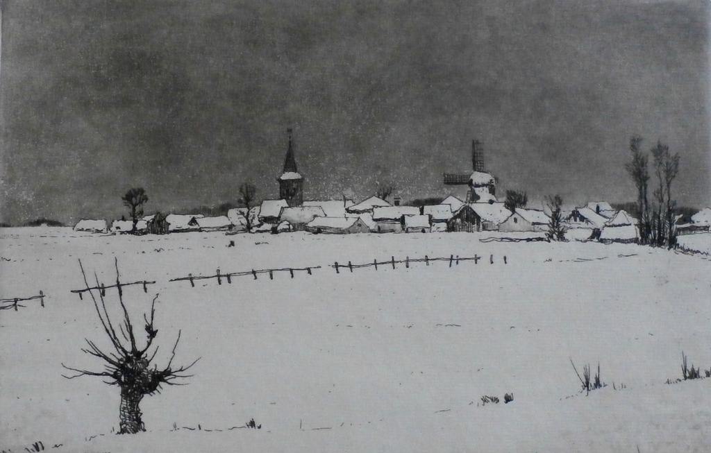 Jan Poortenaar - winters landschap : Bennekom - 1945 kopen? Bied vanaf 45!