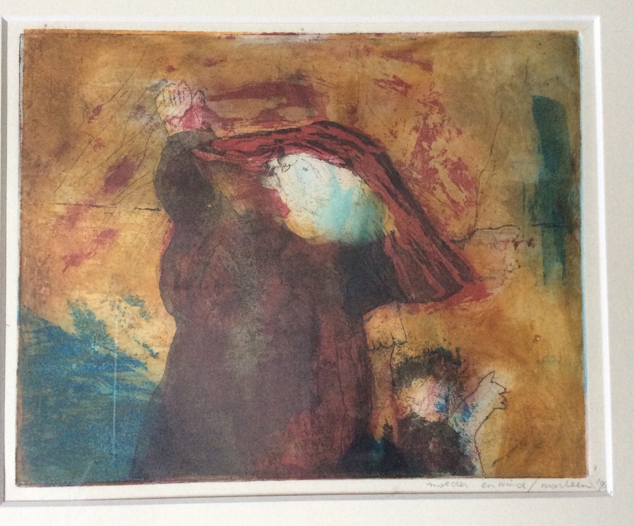 Marleen van Engelen, Erts?, Moeder en kind, 46x56 cm, ingelijst en gesigneerd kopen? Bied vanaf 49!