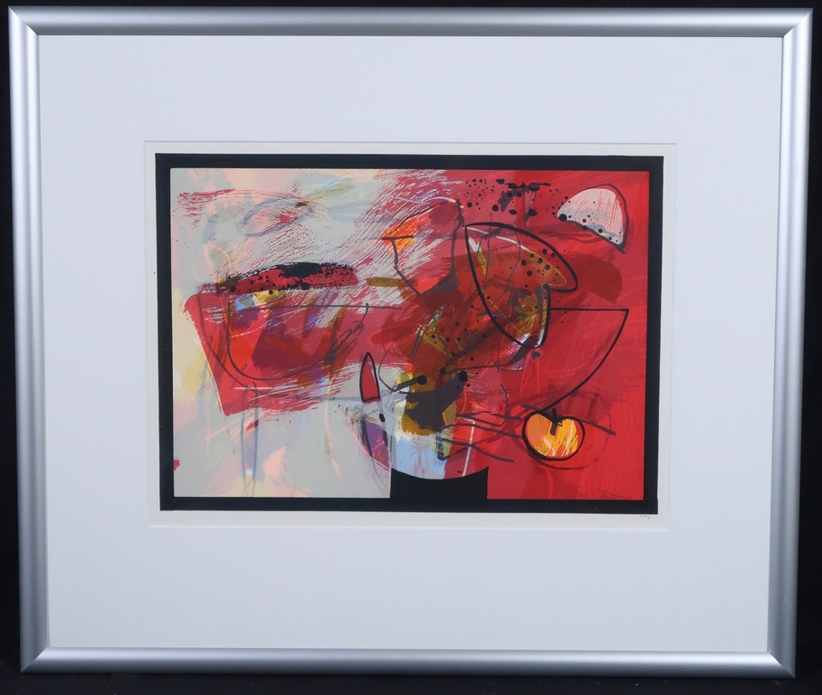 Pieter Vermeulen: Zeefdruk, Z.T.- Ingelijst verkocht voor € 60!