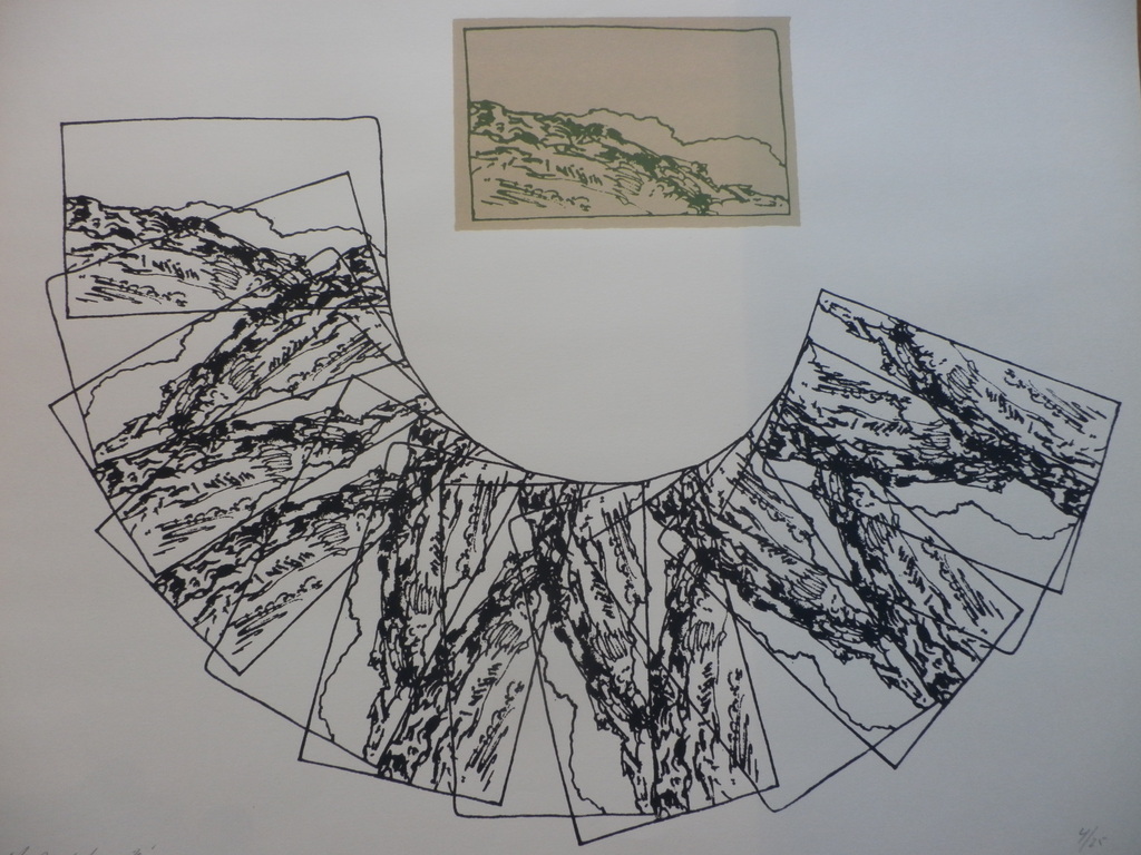 CHRISTIAAN PAUL DAMSTE    Zeefdruk    LANDSCHAP IN PERSPECTIEF  Handgesigneerd. kopen? Bied vanaf 35!