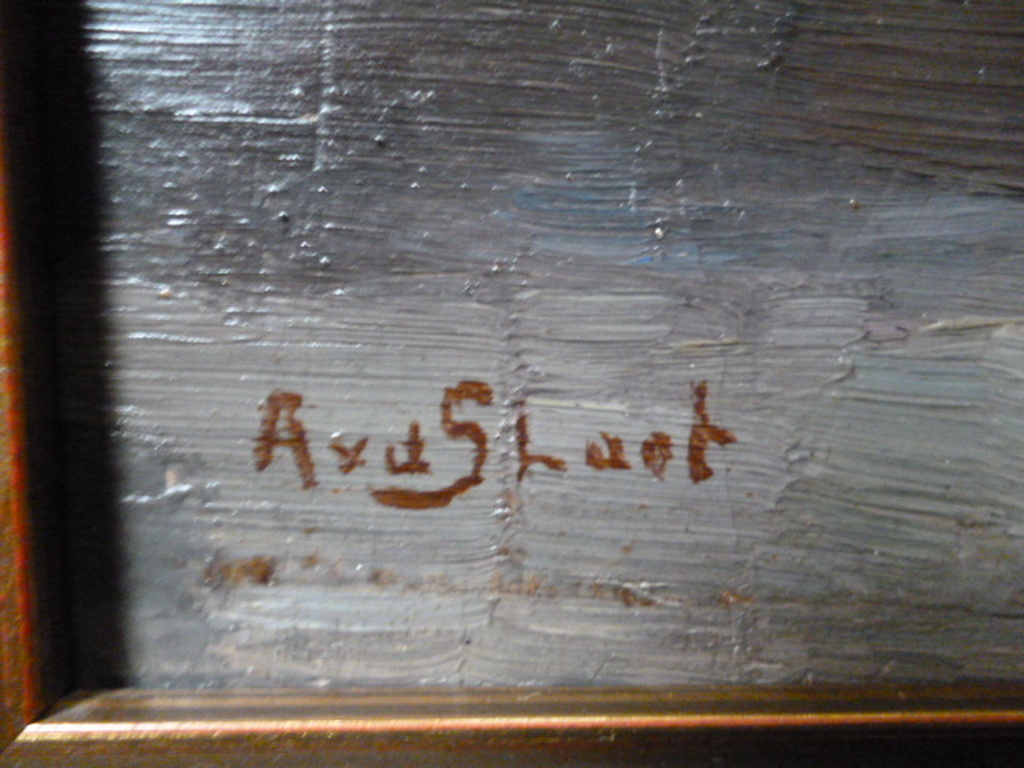 Andries van der Sloot - olieverf - Schip op de helling kopen? Bied vanaf 175!