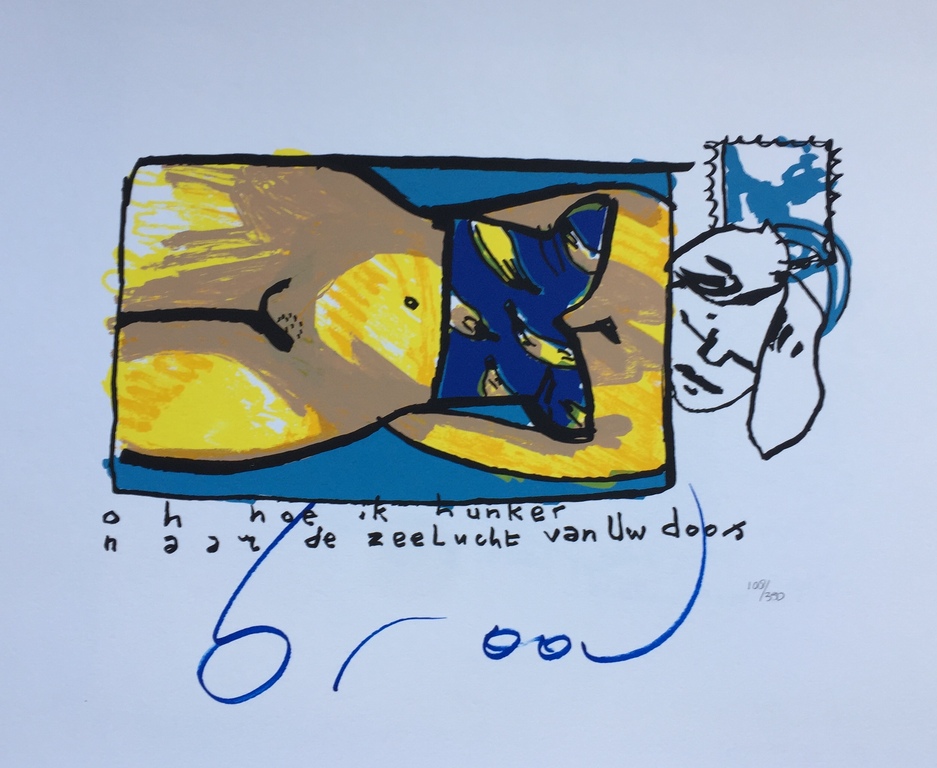 Herman Brood - Originele hand gesigneerde zeefdruk - Oh, hoe ik hunker  verkocht voor € 190!