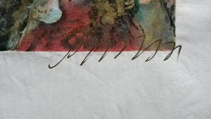 Gerti Bierenbroodspot - Gertie Bierenbroodspot - zeefdruk - Man en paard - niet ingelijst kopen? Bied vanaf 20!