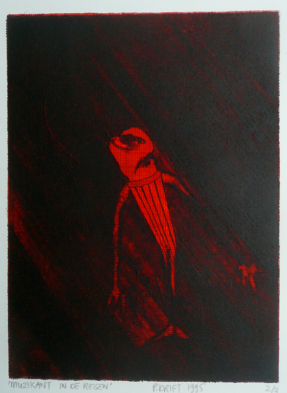 Pieter Drift: droge naald, Muzikant in de regen kopen? Bied vanaf 1!