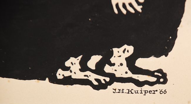 Jan Kuiper: Zeefdruk, vrouw met kind.  kopen? Bied vanaf 50!