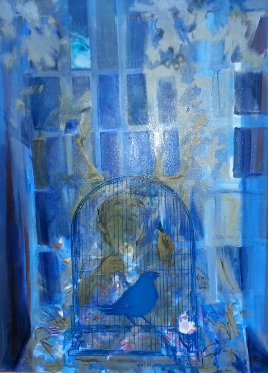 Hens de Jong (1927-2003)-Olie op doek, gesigneerd m.o. en gedat. 1996 verkocht voor € 295!