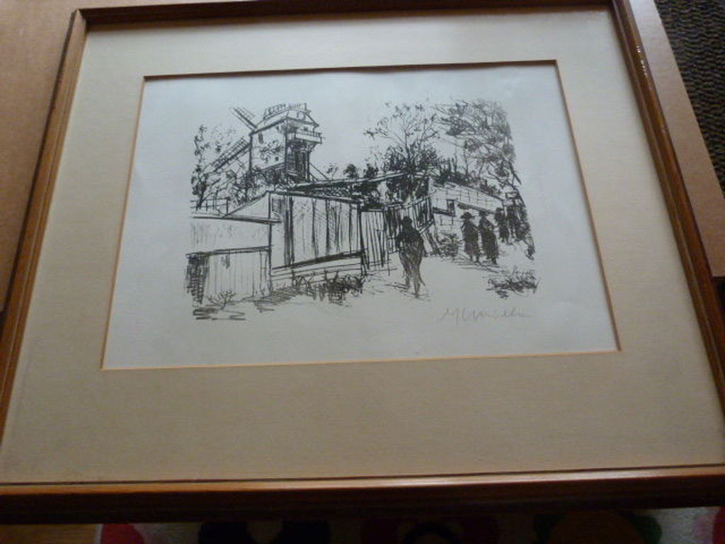 Onbekende kunstenaar - Litho van een dorpsgezicht met figuren. kopen? Bied vanaf 1!