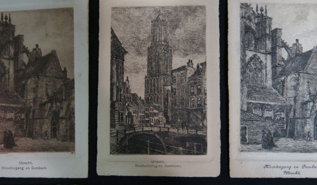 Okskar Paul Matthes: 7x Ets op ansichtkaart + 1x onbekend, 'Utrecht' kopen? Bied vanaf 40!