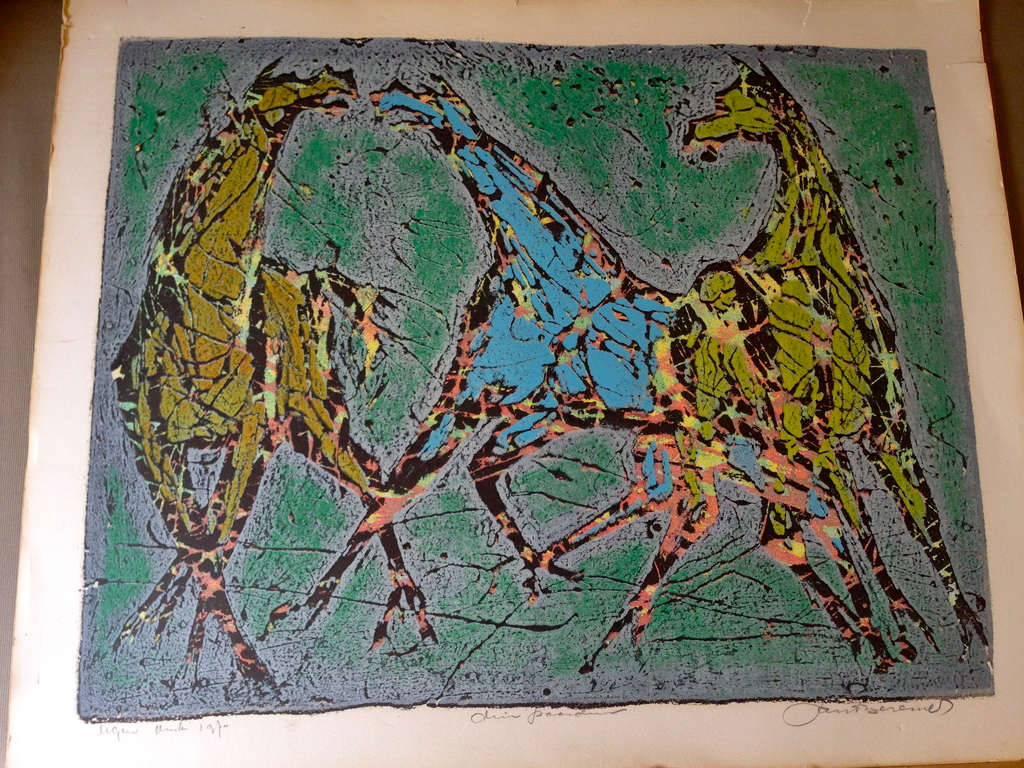 Jan Bezemer, Kleurenlitho, Drie Paarden verkocht voor € 90!