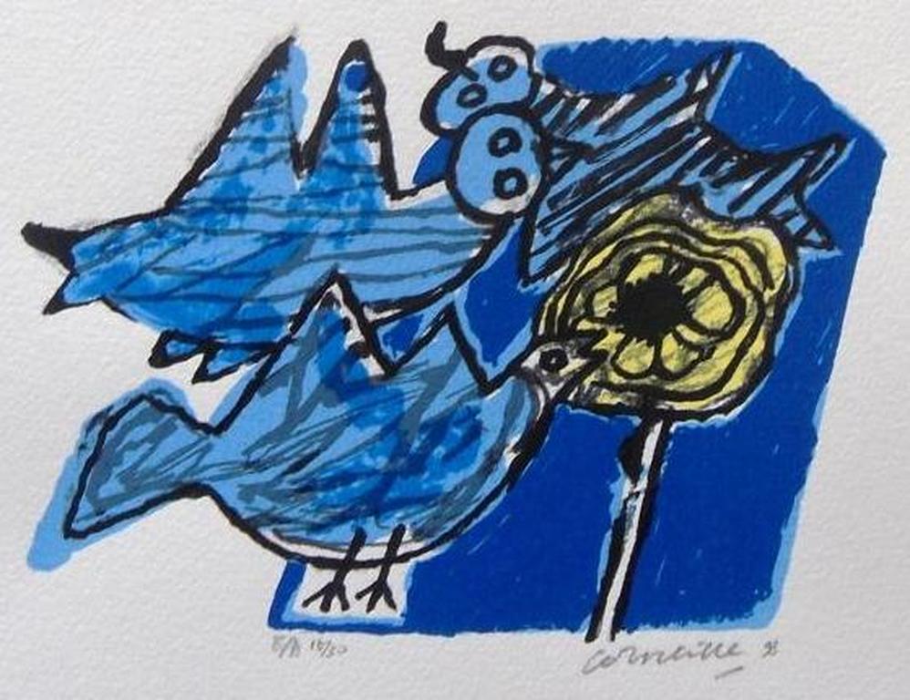 Corneille : vogels in blauw met zonnebloem kopen? Bied vanaf 1!