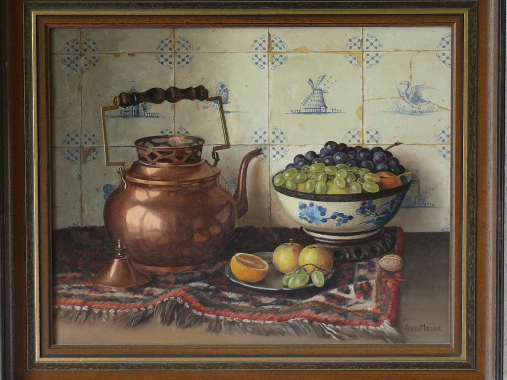 Adrianus van der Meyde, olieverf, Stilleven verkocht voor € 275!